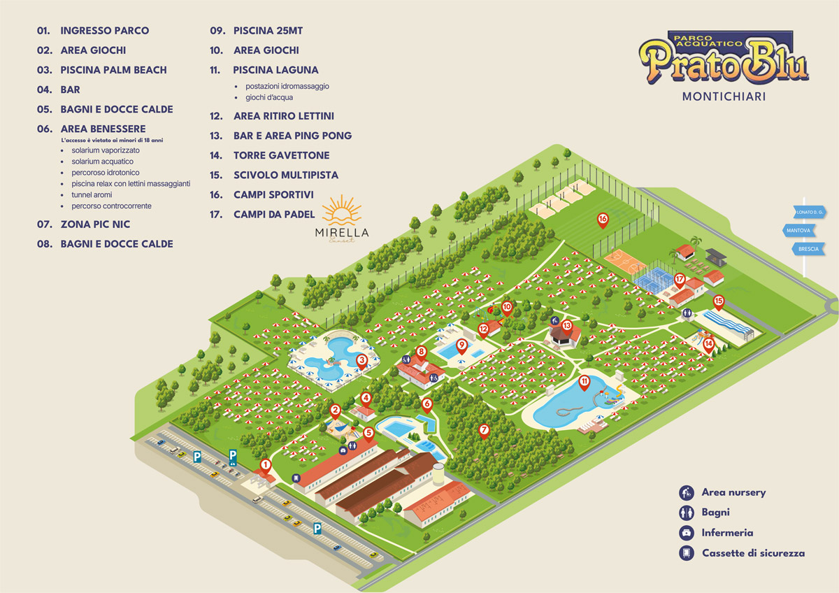 Mappa Parco Acquatico Prato Blu